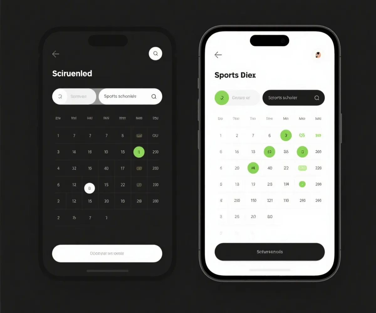 体育移动端界面示意图
